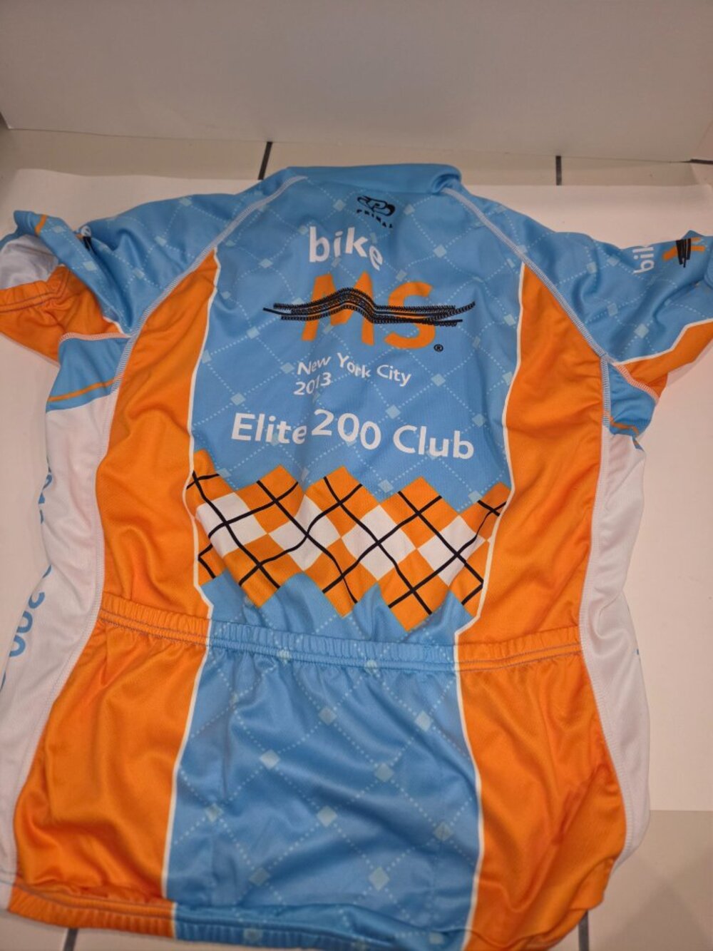 Primal Brand Cycling Jersey Men's Size L Fight MS NYC 2013 Elite 200 Club 3/4zip - Picture 10 of 12